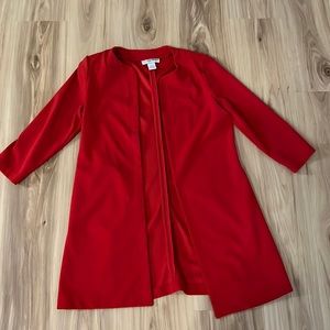 COPY - True Red Long Blazer 3/4 sleeves with pockets, size small, brand sag har…